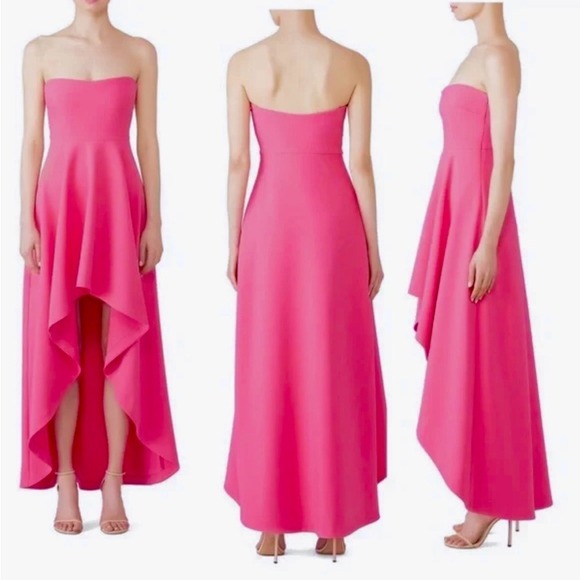 LIKELY High Low Maxi Strapless Sweetheart Neckline Lovelle Dress Gown, Pink, 8 - Picture 3 of 15